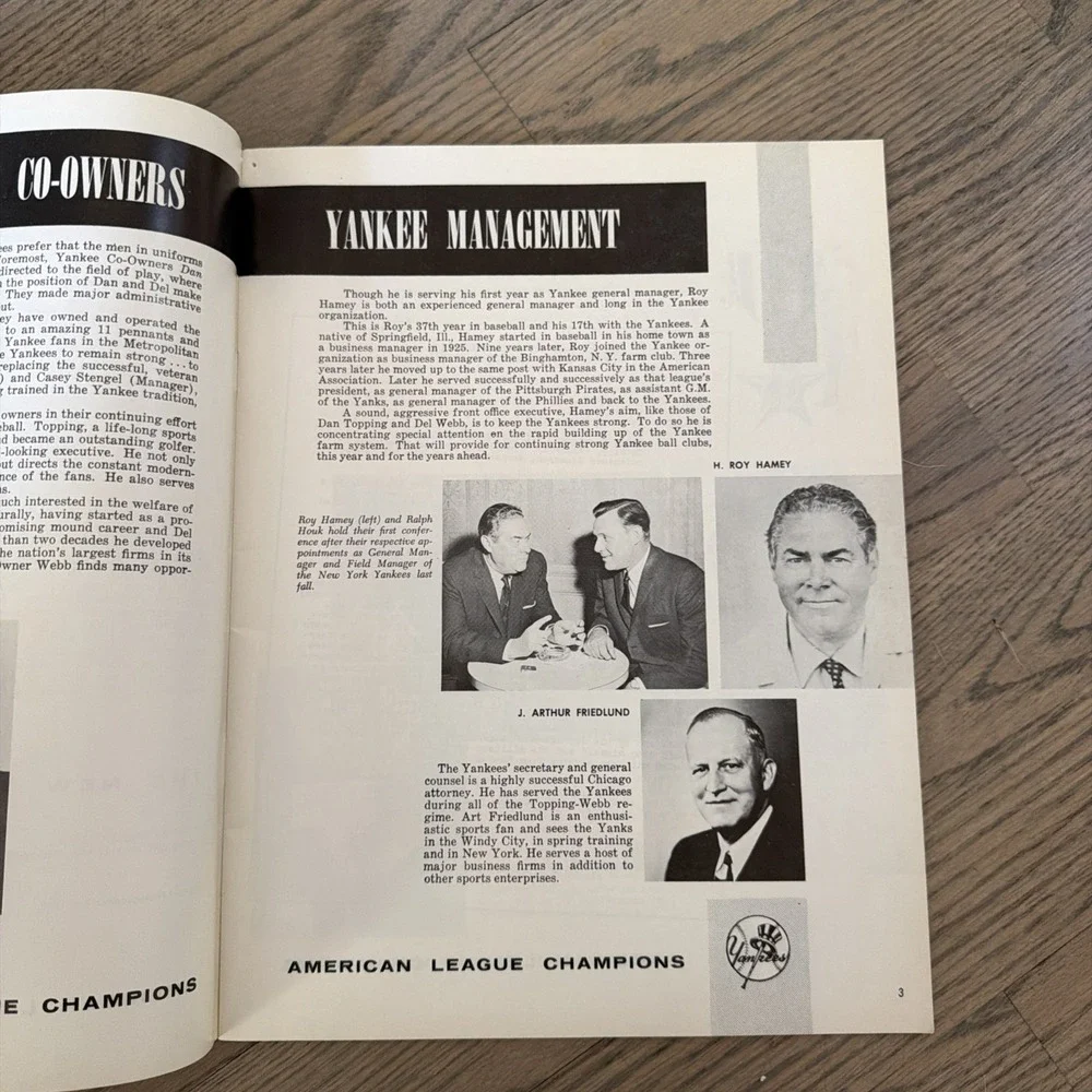 1961 New York Yankees Baseball‎ Yearbook - Official Revised Edition MLB
